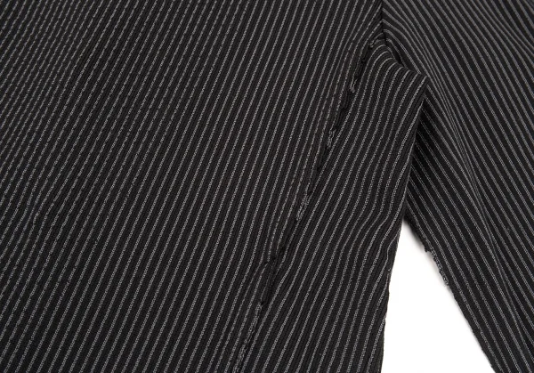 イッセイミヤケ エーポックISSEY MIYAKE A-POC ストライプフリンジカットデザインジャケット 黒2 K-86901_011