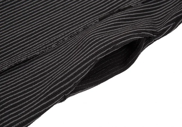 イッセイミヤケ エーポックISSEY MIYAKE A-POC ストライプフリンジカットデザインジャケット 黒2 K-86901_012