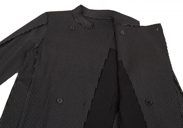 イッセイミヤケ エーポックISSEY MIYAKE A-POC ストライプフリンジカットデザインジャケット 黒2 K-86901_013