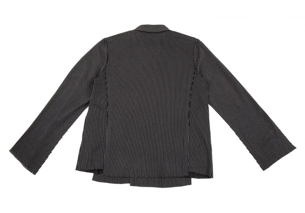 イッセイミヤケ エーポックISSEY MIYAKE A-POC ストライプフリンジカットデザインジャケット 黒2 K-86901_015