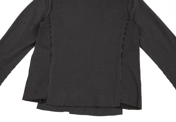 イッセイミヤケ エーポックISSEY MIYAKE A-POC ストライプフリンジカットデザインジャケット 黒2 K-86901_016