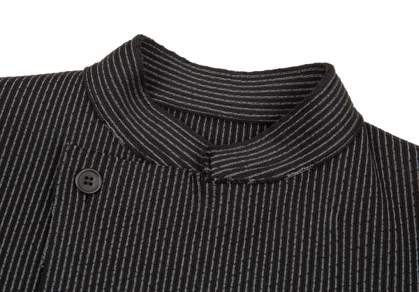 イッセイミヤケ エーポックISSEY MIYAKE A-POC ストライプフリンジカットデザインジャケット 黒2 K-86901_004