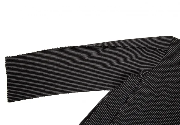 イッセイミヤケ エーポックISSEY MIYAKE A-POC ストライプフリンジカットデザインジャケット 黒2 K-86901_007