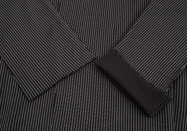 イッセイミヤケ エーポックISSEY MIYAKE A-POC ストライプフリンジカットデザインジャケット 黒2 K-86901_009