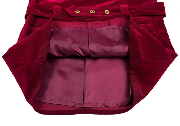 ジャンポールゴルチエJean Paul GAULTIER PARIS ベロアベルテッド半袖ワンピース ワインレッド40 K-86954_010