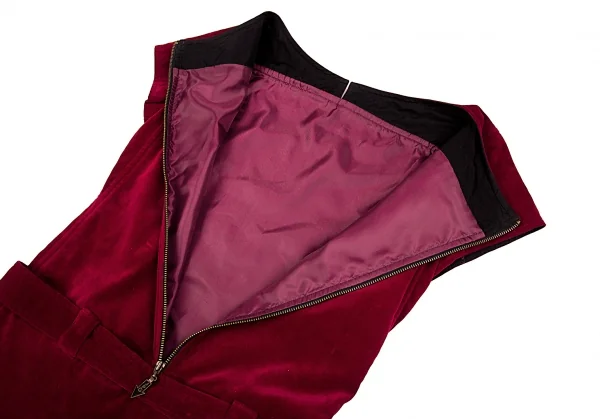 ジャンポールゴルチエJean Paul GAULTIER PARIS ベロアベルテッド半袖ワンピース ワインレッド40 K-86954_015