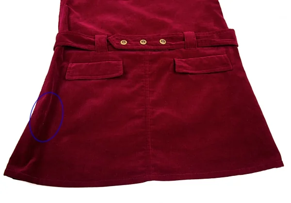 ジャンポールゴルチエJean Paul GAULTIER PARIS ベロアベルテッド半袖ワンピース ワインレッド40 K-86954_004