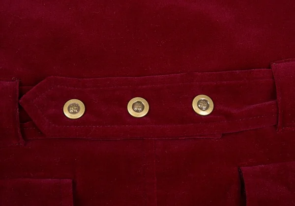 ジャンポールゴルチエJean Paul GAULTIER PARIS ベロアベルテッド半袖ワンピース ワインレッド40 K-86954_006