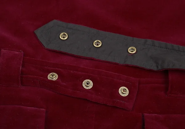 ジャンポールゴルチエJean Paul GAULTIER PARIS ベロアベルテッド半袖ワンピース ワインレッド40 K-86954_007