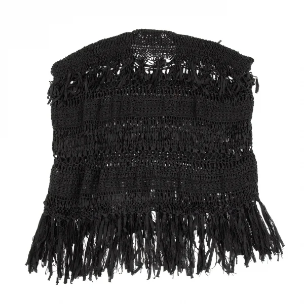 ジュンヤワタナベ コムデギャルソンJUNYA WATANABE COMME des GARCONS テープ編みデザインノースリーブニット 黒S K-86983_011