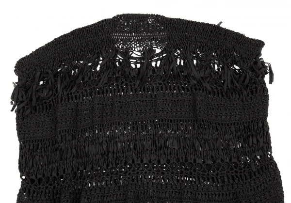 ジュンヤワタナベ コムデギャルソンJUNYA WATANABE COMME des GARCONS テープ編みデザインノースリーブニット 黒S K-86983_012