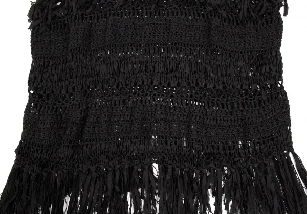 ジュンヤワタナベ コムデギャルソンJUNYA WATANABE COMME des GARCONS テープ編みデザインノースリーブニット 黒S K-86983_014