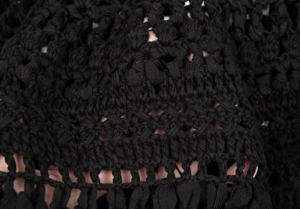 ジュンヤワタナベ コムデギャルソンJUNYA WATANABE COMME des GARCONS テープ編みデザインノースリーブニット 黒S K-86983_016