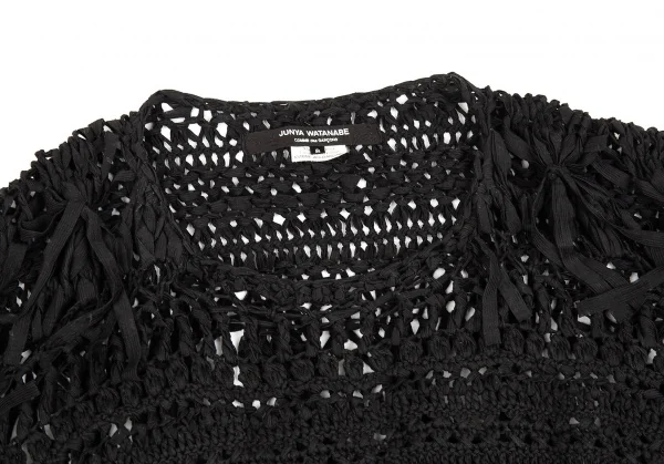 ジュンヤワタナベ コムデギャルソンJUNYA WATANABE COMME des GARCONS テープ編みデザインノースリーブニット 黒S K-86983_004