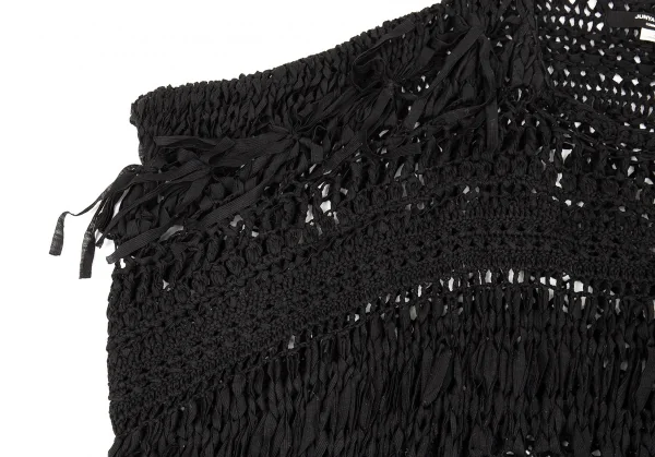 ジュンヤワタナベ コムデギャルソンJUNYA WATANABE COMME des GARCONS テープ編みデザインノースリーブニット 黒S K-86983_005