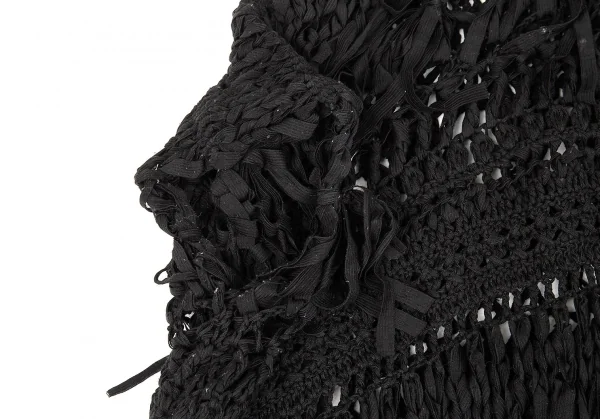 ジュンヤワタナベ コムデギャルソンJUNYA WATANABE COMME des GARCONS テープ編みデザインノースリーブニット 黒S K-86983_006