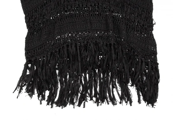 ジュンヤワタナベ コムデギャルソンJUNYA WATANABE COMME des GARCONS テープ編みデザインノースリーブニット 黒S K-86983_007