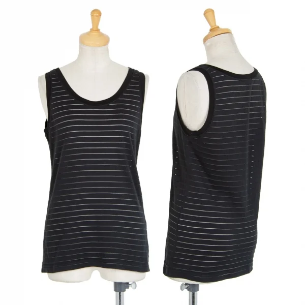 イッセイミヤケペルマネンテISSEY MIYAKEPERMANENTE シースルーボーダータンクトップ 黒M K-86988_001