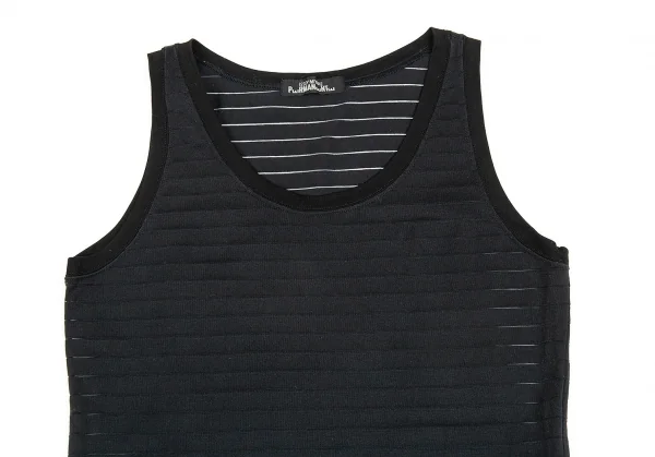 イッセイミヤケペルマネンテISSEY MIYAKEPERMANENTE シースルーボーダータンクトップ 黒M K-86988_003