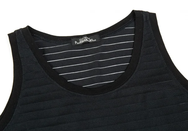 イッセイミヤケペルマネンテISSEY MIYAKEPERMANENTE シースルーボーダータンクトップ 黒M K-86988_004