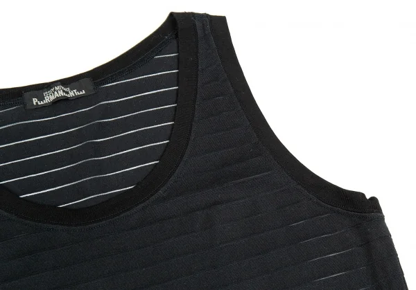 イッセイミヤケペルマネンテISSEY MIYAKEPERMANENTE シースルーボーダータンクトップ 黒M K-86988_005