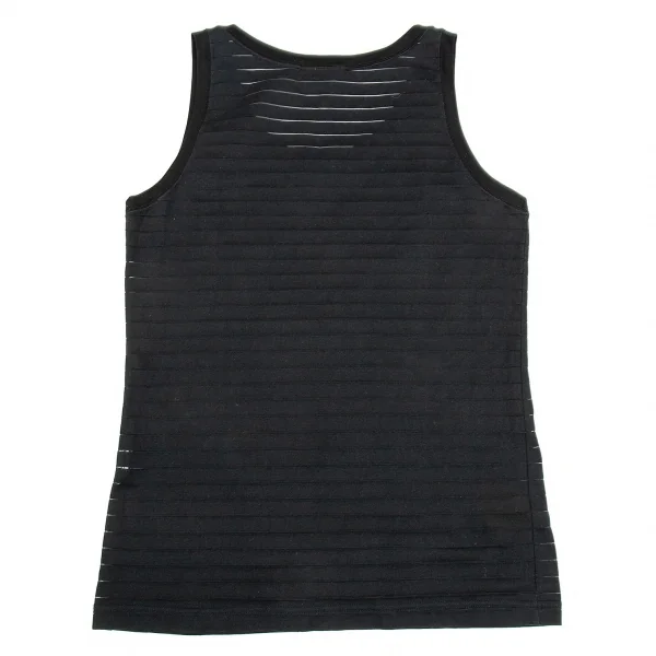 イッセイミヤケペルマネンテISSEY MIYAKEPERMANENTE シースルーボーダータンクトップ 黒M K-86988_008