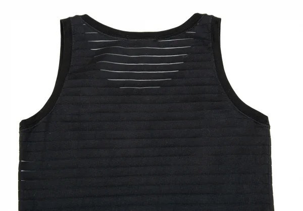 イッセイミヤケペルマネンテISSEY MIYAKEPERMANENTE シースルーボーダータンクトップ 黒M K-86988_009