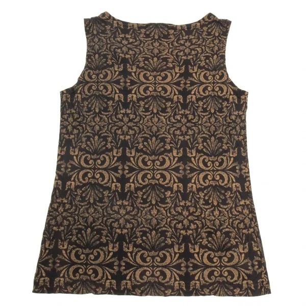イッセイミヤケペルマネンテISSEY MIYAKEPERMANENTE ダマスクプリントタンクトップ 黒茶M K-86989_008