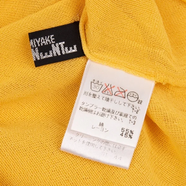 イッセイミヤケペルマネンテISSEY MIYAKEPERMANENTE コットンレーヨンシースルータンクトップ 黄M K-86990_013