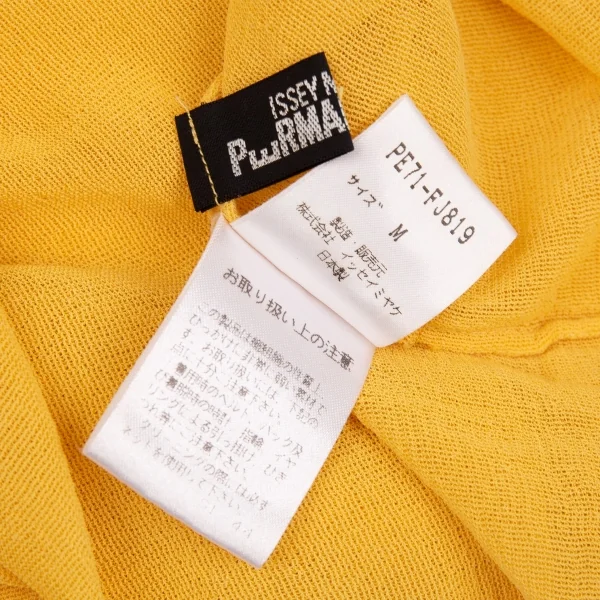イッセイミヤケペルマネンテISSEY MIYAKEPERMANENTE コットンレーヨンシースルータンクトップ 黄M K-86990_014