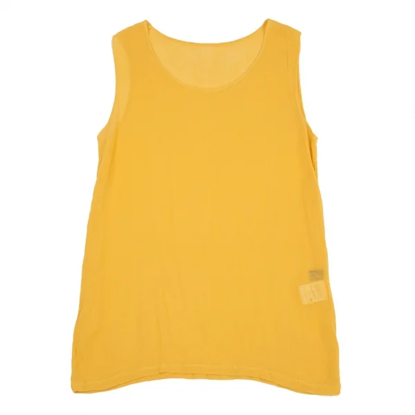 イッセイミヤケペルマネンテISSEY MIYAKEPERMANENTE コットンレーヨンシースルータンクトップ 黄M K-86990_002