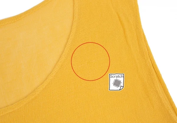イッセイミヤケペルマネンテISSEY MIYAKEPERMANENTE コットンレーヨンシースルータンクトップ 黄M K-86990_004