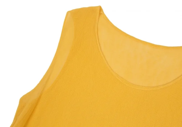 イッセイミヤケペルマネンテISSEY MIYAKEPERMANENTE コットンレーヨンシースルータンクトップ 黄M K-86990_005