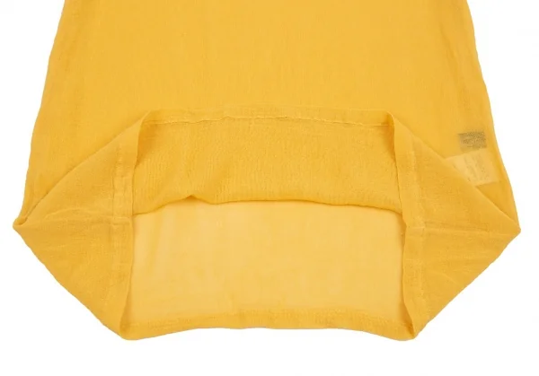 イッセイミヤケペルマネンテISSEY MIYAKEPERMANENTE コットンレーヨンシースルータンクトップ 黄M K-86990_008