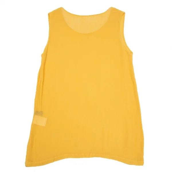 イッセイミヤケペルマネンテISSEY MIYAKEPERMANENTE コットンレーヨンシースルータンクトップ 黄M K-86990_009