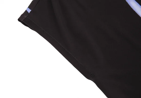 イッセイミヤケISSEY MIYAKE ひび割れプリントアシンメトリーノースリーブ 黒2 K-86997_008