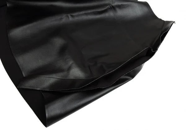 コムデギャルソンCOMME des GARCONS フェイクレザー二次元スカート 黒XS K-87017_011