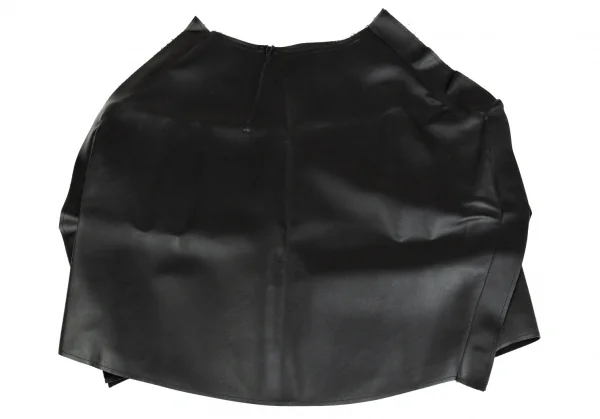 コムデギャルソンCOMME des GARCONS フェイクレザー二次元スカート 黒XS K-87017_013