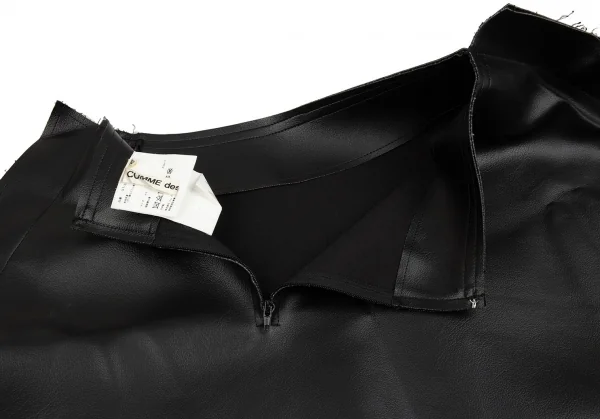 コムデギャルソンCOMME des GARCONS フェイクレザー二次元スカート 黒XS K-87017_016