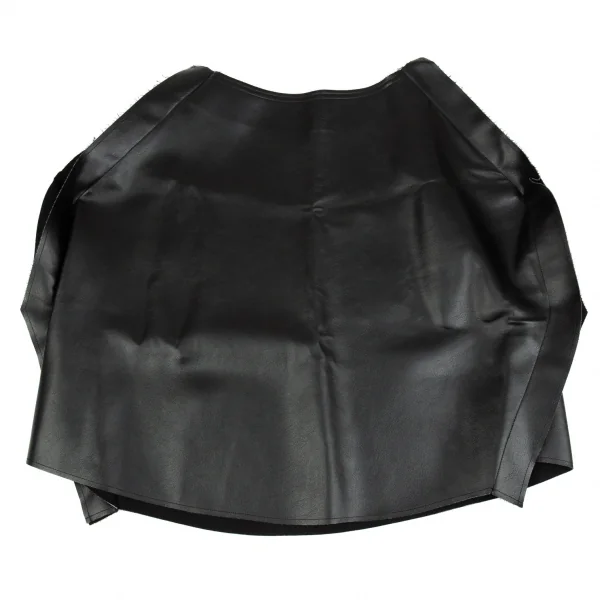 コムデギャルソンCOMME des GARCONS フェイクレザー二次元スカート 黒XS K-87017_003