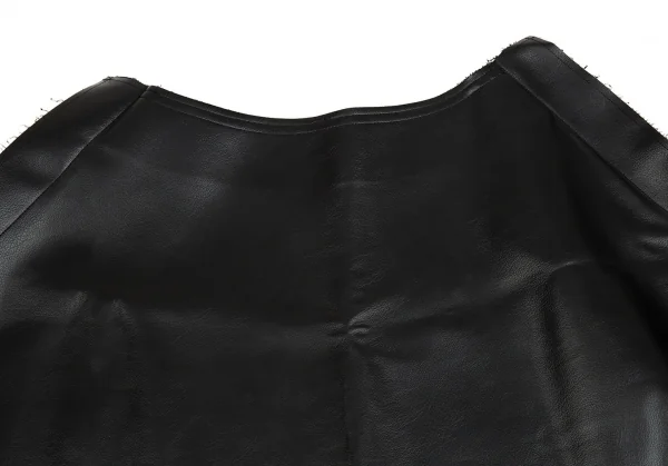 コムデギャルソンCOMME des GARCONS フェイクレザー二次元スカート 黒XS K-87017_004