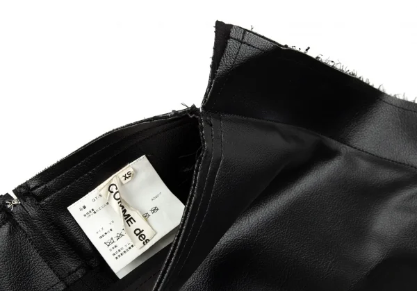 コムデギャルソンCOMME des GARCONS フェイクレザー二次元スカート 黒XS K-87017_006