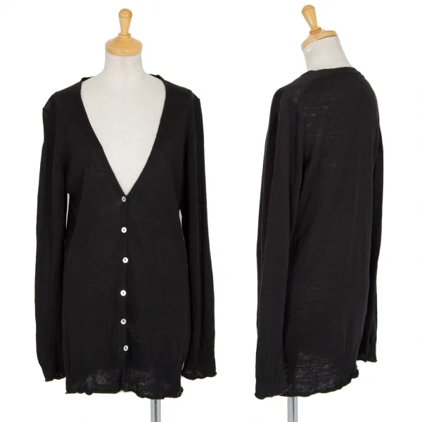 ワイズフォーリビングY's for living リネンカーディガン 黒M位 K-87104_001
