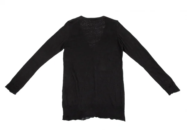 ワイズフォーリビングY's for living リネンカーディガン 黒M位 K-87104_013