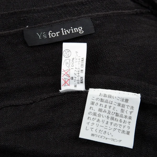 ワイズフォーリビングY's for living リネンカーディガン 黒M位 K-87104_016