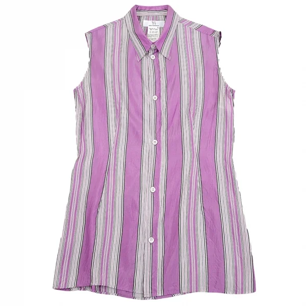 ワイズY's キュプラシルクノースリーブシャツ 紫2 K-87113_002