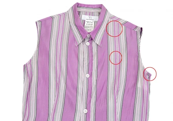 ワイズY's キュプラシルクノースリーブシャツ 紫2 K-87113_003
