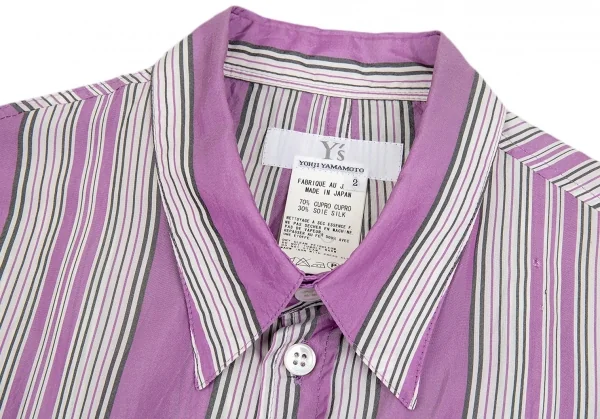 ワイズY's キュプラシルクノースリーブシャツ 紫2 K-87113_007