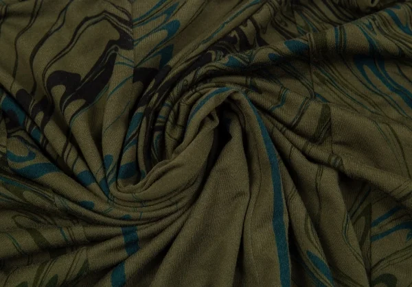 イッセイミヤケISSEY MIYAKE マーブルプリントイージーパンツ カーキM位 K-87122_011