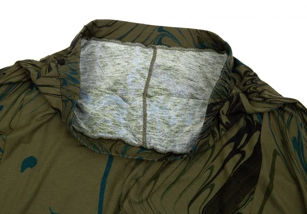 イッセイミヤケISSEY MIYAKE マーブルプリントイージーパンツ カーキM位 K-87122_004